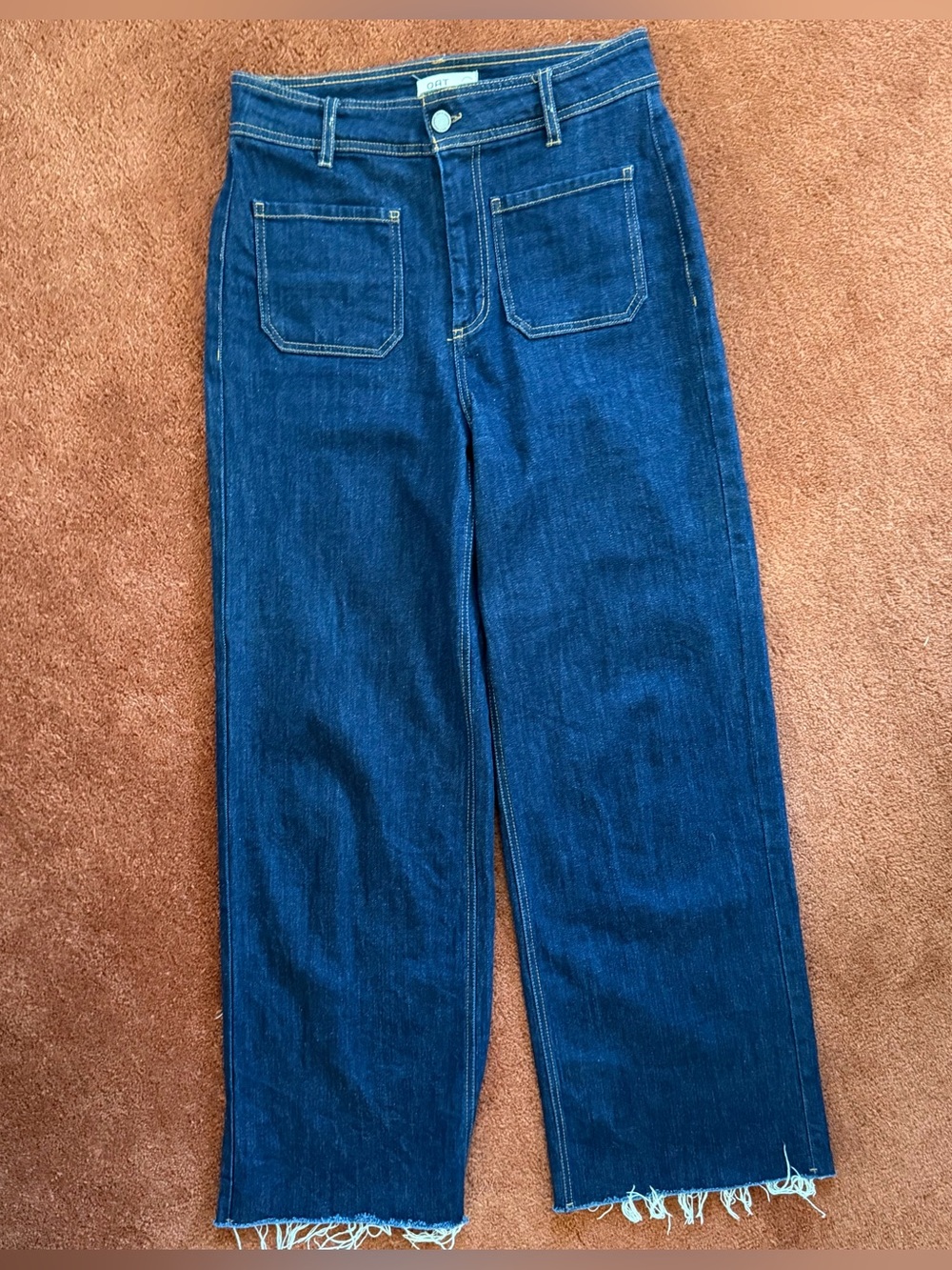 OAT New York High Rise Wide Leg Jeans Raw Hem